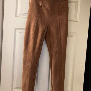 Spanx Faux Leather Brown Leggings